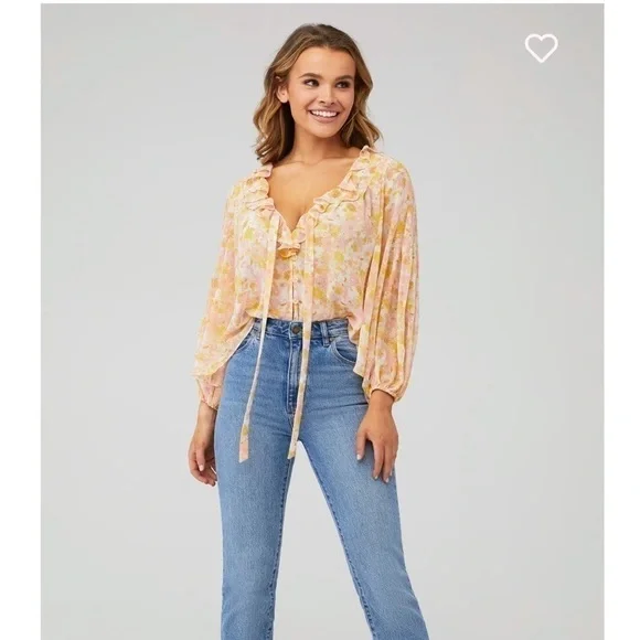 For Love & Lemons floral chiffon top - Picture 4 of 11